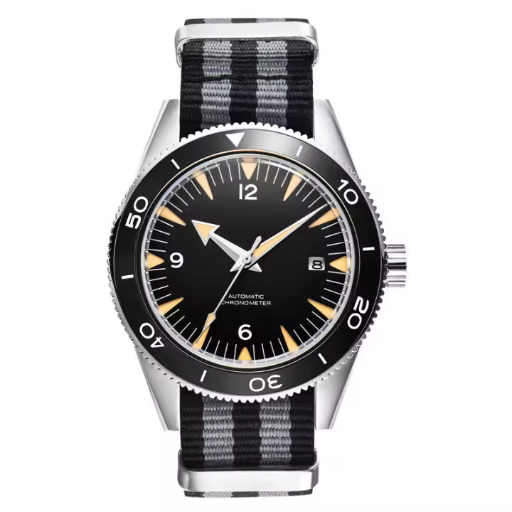 Reloj Automático Para Hombre 41MM Vidrio De Zafiro 100m Impermeable Correa De Nylon Luminoso Calendario Completo Estilo Casual - 1