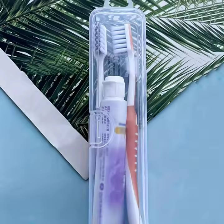 Caja De Almacenamiento Para Cepillo De Dientes Portátil Y Transparente Paba-Free Caja De Viaje Respirable Para Cepillos De Dientes - 1