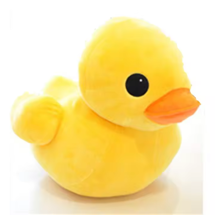 Lindo pato amarillo de peluche de felpa, muñeco de peluche súper suave, juguete abrazable, regalo para niños, 20 cm - 1