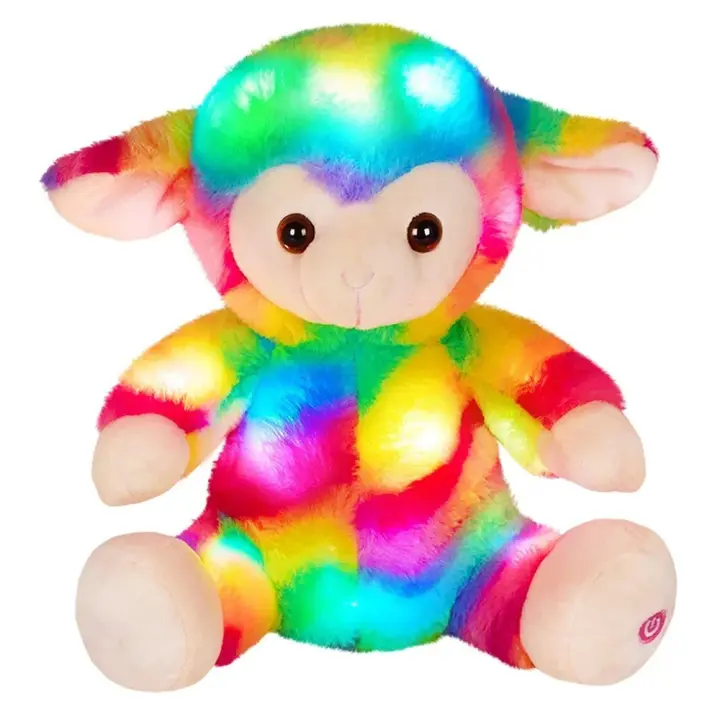 Muñeco De Peluche De 26cm Con Luz LED Y Arcoíris Para Niñas Animal De Peluche Con Luz Que Canta Y Se Puede Dormir Regalo Para Niñas - 1