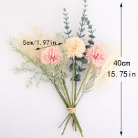 Bouquet De Flores Artificiales De Seda 40CM Eucalipto Y Dandelion Decoración Para Hogar Mesa Bodas Y Fiestas Ornamentos De Alta Calidad - details 2