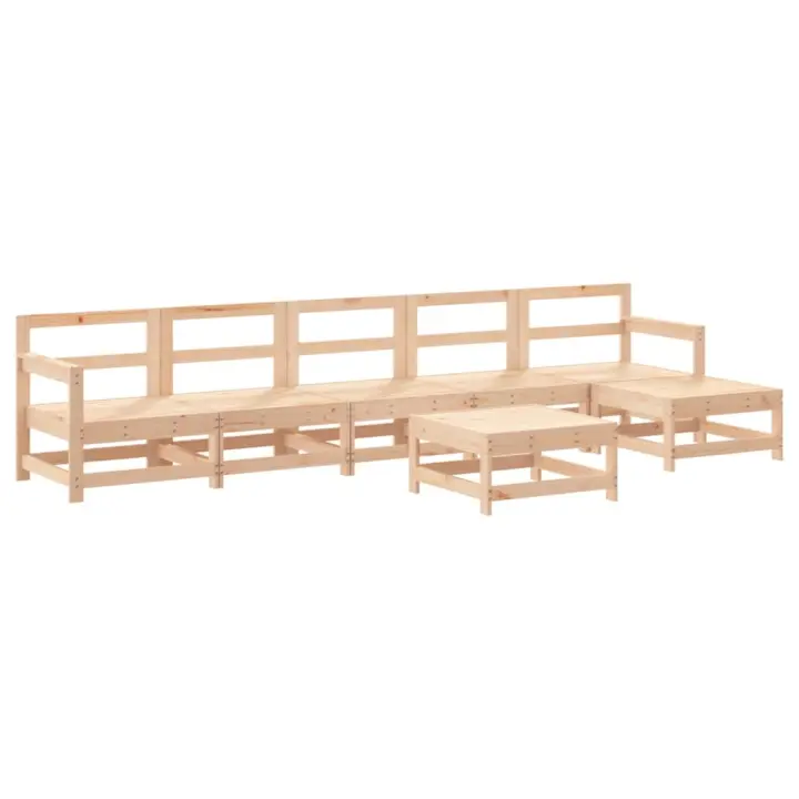 vidaXL Juego de muebles de jardín 7 piezas madera maciza de pino - 1