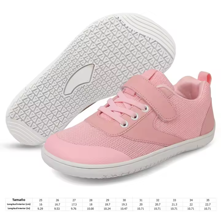 Zapatos deportivos ligeros y transpirables para niños, zapatillas minimalistas con puntera ancha y suela de goma, cómodas para niñas y - 1