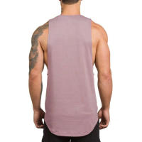 Camiseta De Algodón Transpirable Para Hombres Verano Sin Mangas Deporte Fitness Gimnasio Running Tops De Hombros Vazios - details 11