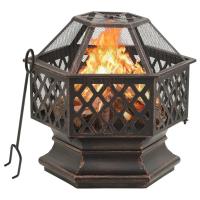 vidaXL Brasero con atizador acero 62x54x56 cm - details 0