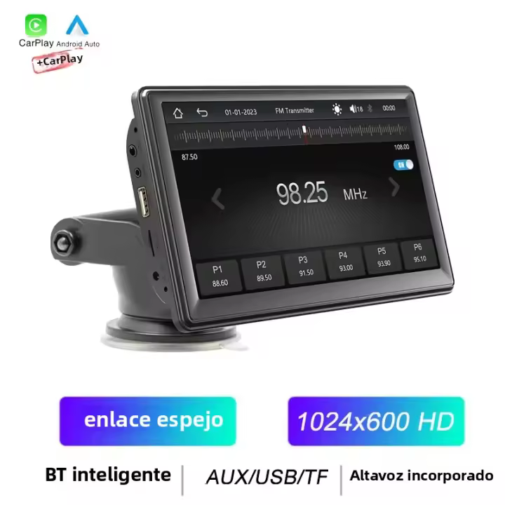 BQCC 7" HD Reproductor MP5 Para Coche Con Android AUTO/CarPlay Mirrorlink BT SD TF AUX USB Radio De Coche B500A Con Pantalla Táctil Y Altavoz Integrado - 1