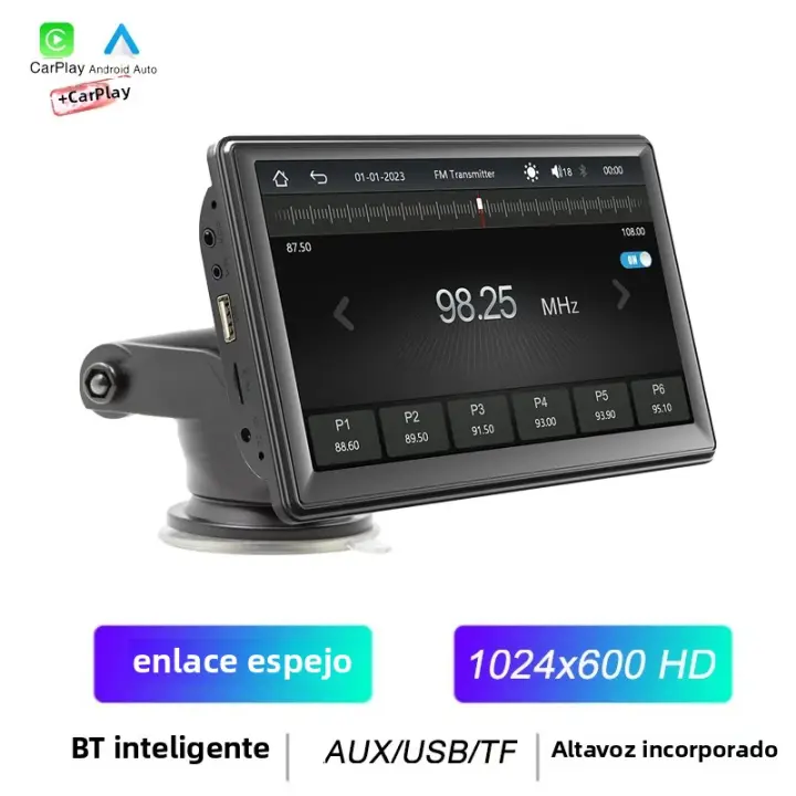 BQCC 7" HD Reproductor MP5 Para Coche Con Android AUTO/CarPlay Mirrorlink BT SD TF AUX USB Radio De Coche B500A Con Pantalla Táctil Y Altavoz Integrado - 1