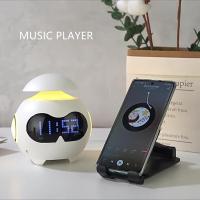 Reloj despertador para niños, with Alimentación por USB, with emoji, Luz Nocturna ajustable y mini altavoz Bluetooth para Gift de niños, adultos y niños (Blanco) - details 1