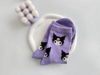Calcetines Medio Tubo Disney Sanrio Kuromi Para Mujer Color Morado Algodón Peinado Dibujos Animados Lindos Hechicera Calcetines - details 7