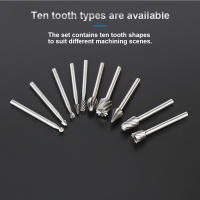 10Pc HSS Router Bits En Carburo Para Grabado Y Tallado En Madera Herramientas Para Talleres Rotativos DIY 1/8"(3mm) Broca De Abrazadera - details 5