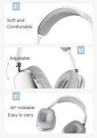 Auriculares inalámbricos Bluetooth 5.3 de alta calidad y conexión estable, Cascos Supraaurales de Diadema Over Ear Giratorio y Extensible Audífono Wireless Headphones Headset con Cancelación de Ruido - details 5