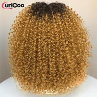 Pelucas Sintéticas De Encaje Frontal CurlyCoo Para Mujeres Negras Cortas Enredadas Bob Ombre Onda Natural Peluca De Cosplay - details 14