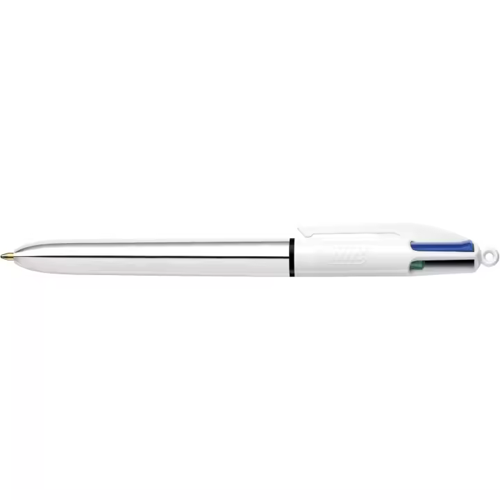 BIC 4 Colores Shine Bolígrafos Punta Media (1,0 mm) - Diseño Plateado - 1