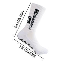 5 Pares De Calcetines De Fútbol Con Barra Media Antideslizante Y Base De Silicona Calcetines De Algodón Grueso Para Baloncesto Y Yoga Para Hombres - details 2