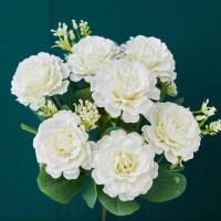 Flores Artificiales De Seda Rosa Y Blanca Peonía Decoración Para Hogar Y Boda Disposición En Sala De Estar Y Comedor Arreglo De Flores Falsas Para DIY - details 5