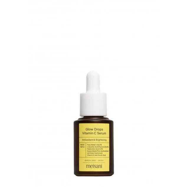 Meisani GLOW DROPS VITAMIN C SERUM - Sérum antioxidante ligero con Vitamina C pura que previene los signos del envejecimiento, potenciando la luminosidad del rostro. - 15ml - Todo tipo de pieles, especialmente para pieles apagadas o con manchas. - 1