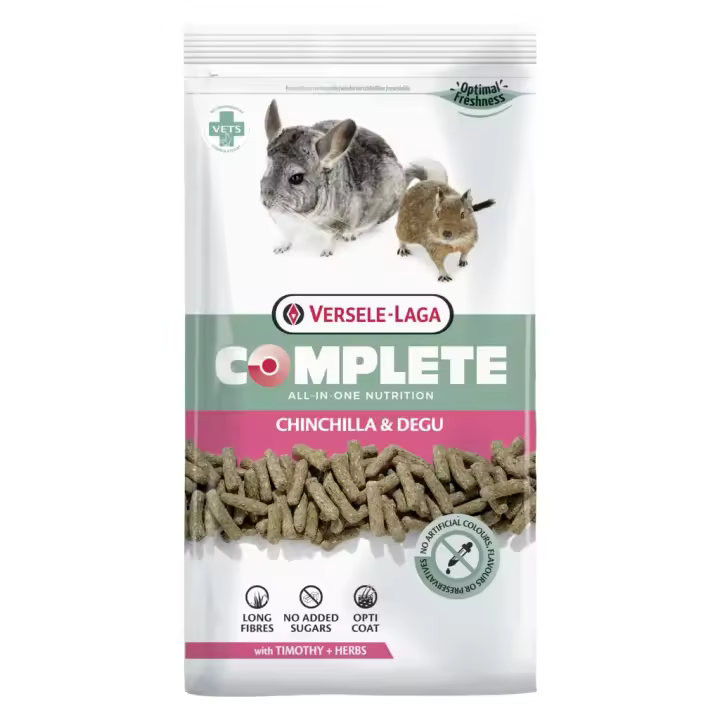 Versele-Laga Complete Chinchilla & Degu 500gr, Pienso de Alta Calidad, Rico en Fibras para Chinchillas y Degus. - 1