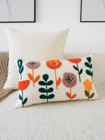 Funda De Cojín Floral Sin Relleno 1pc Diseño Moderno De Flores Para Decoración De Hogar Silla Sofá Cama Material Poliéster 100% - details 6