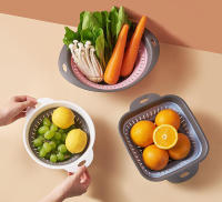 Cesta De Almacenamiento De Cocina Colapsable En Silicona Multiusos Drenador De Frutas Y Verduras Plegable Organizador De Cocina Ecológico - details 4