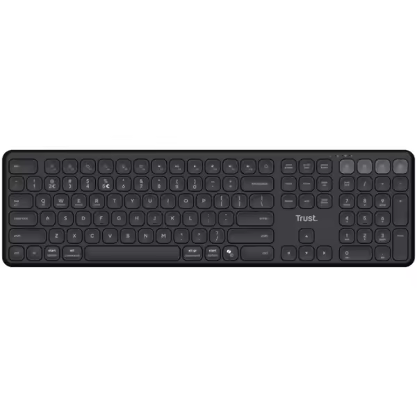 Trust vaiya teclado multidispositivo bluetooth - conexion con hasta 4 dispositivos - teclas perfil bajo - teclas multimedia - color negro - 1