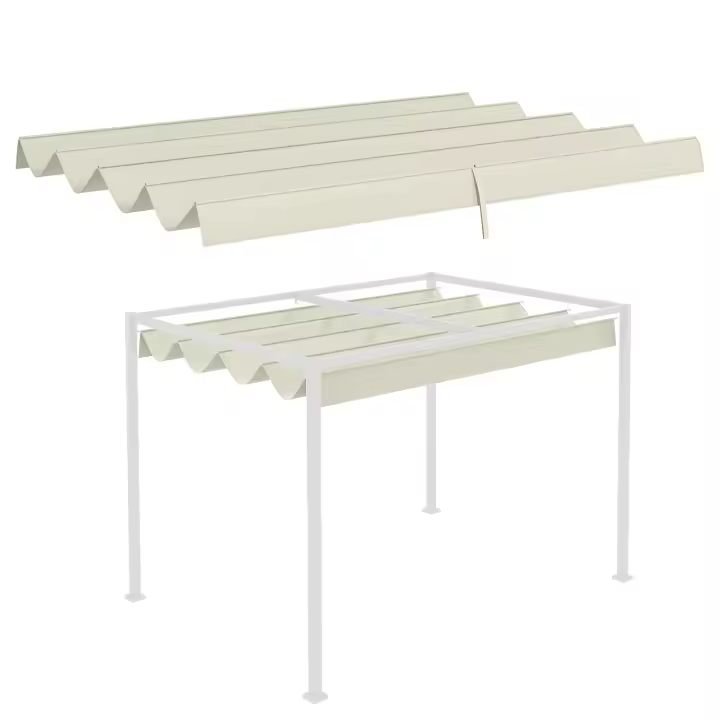 Outsunny Cubierta para Pérgola 3x2,5 m Techo de Repuesto Retráctil para Sombrilla Toldo de Tela para Cenador Jardín con 8 Orificios de Drenaje - 1