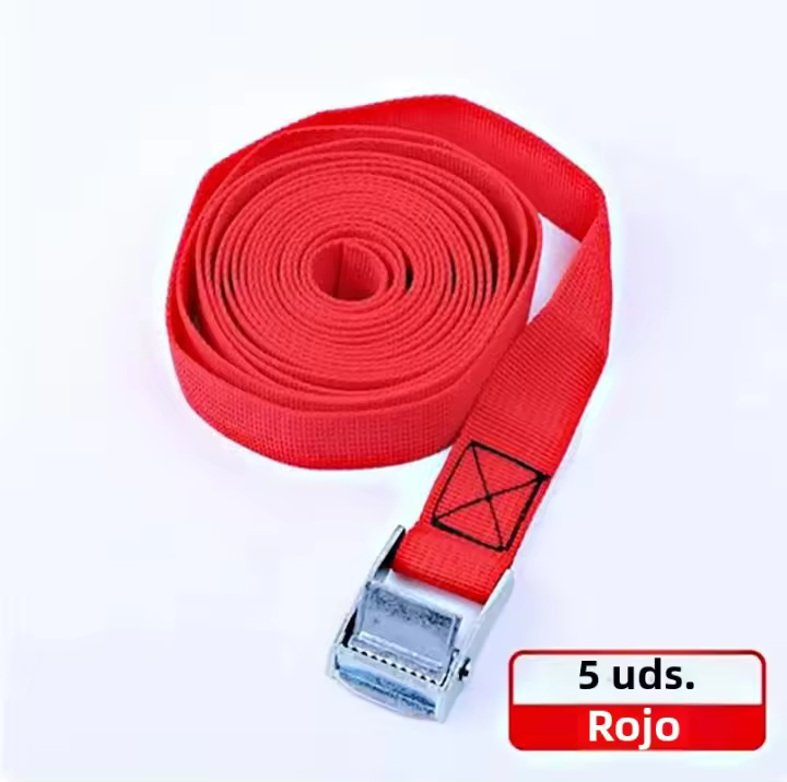 Cuerdas De Tensión Estrechas Con Hebilla De Metal Para Coches Motocicletas Y Bicicletas 2 Metros Correa Fuerte Para Maleta - 1