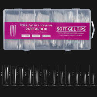 240pcs Uñas Postizas De Acrílico Transparentes Y Largas Para Arte De Uñas Decoración De Ballet Vitrina De Belleza - details 11