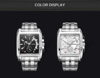 Reloj De Pulsera De Lujo Para Hombres MEGIR De Acero Inoxidable Cuarzo Emprendedor Con Dial Grande Luminoso Cronógrafo Resistente Al Agua Estilo Business - details 10