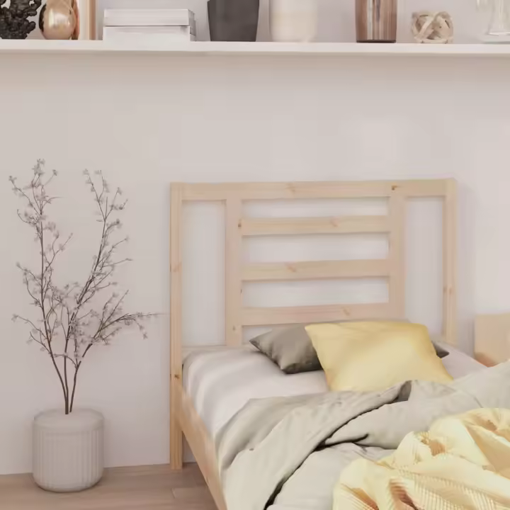 vidaXL Cabecero de cama madera maciza de pino 96x4x100 cm - 1