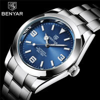 Reloj De Pulsera Mecánico Para Hombres BENYAR Marca De Lujo Acero Inoxidable Resistente Al Choque Con Marcadores Arábigos Y Calendario Completo - details 2