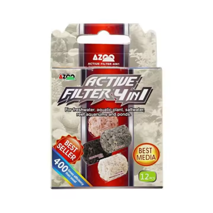 AZOO PLUS - 4 en 1 Active Filter - Filtración Biológica y Química para Acuarios - 1