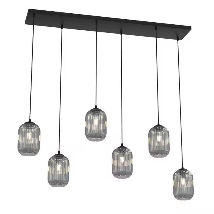 Lámpara de Suspensión Verdi, Metal, Negro, 115x22x140 cm - 1