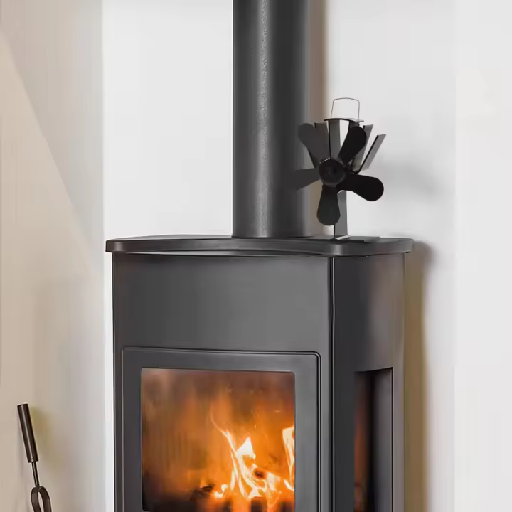 vidaXL Ventilador de estufa accionado por calor 5 aspas negro - 1