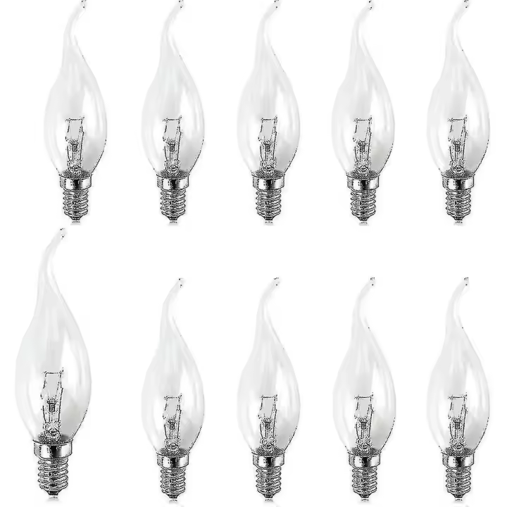 10 Pack Pequeño Tornillo Vela bombillas 25 Claro Edison Tornillo llama tip Sail bombilla Ses E14 240V por Brightfour - 1