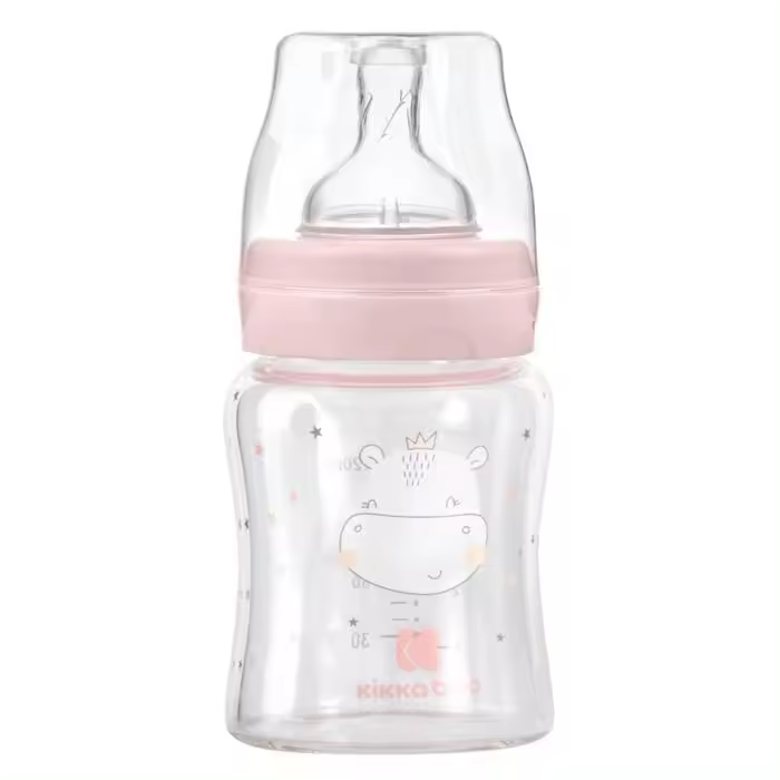 Biberão de vidro 120ml Kikka Boo Hippo Dreams Rosa - 1