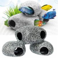 Roca De Cerámica Para Acuario Ornamento De Cueva Para Peces Cichlids Decoración De Reproducción De Camarones Y Paisajismo En Tanque De Acuario - details 0