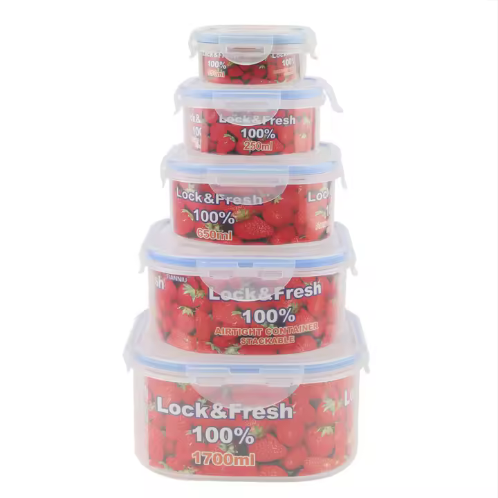 5 cajas de almacenamiento cuadradas de plástico para frigorífico de cocina, organizador de alimentos para frigorífico - 1