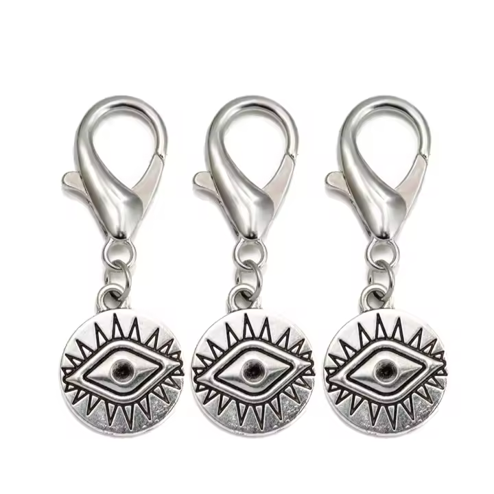 Lucky Eye Set De 3 Llaveros Con Piedras De Ojo Turco Y Mano De Fatima Llavero De Aleación De Metal Para Coche Y Bolso - 1