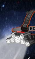 Linterna Frontal LED Recargable 7 Luces Impermeable Ajustable 4 Modos Ligera Para Camping Al Aire Libre Correr Senderismo Trabajar - details 5