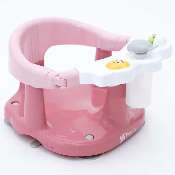 Twinly - Asiento de baño para bebé Splashy  con 3 juguetes, barra protectora y ventosas - 1