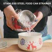 Stainless Steel Food Can Strainer Sieve Press Can Colander, Metal Can Drainer for Tuna, Beans or Vegetables, Dishwasher Safe - details 2