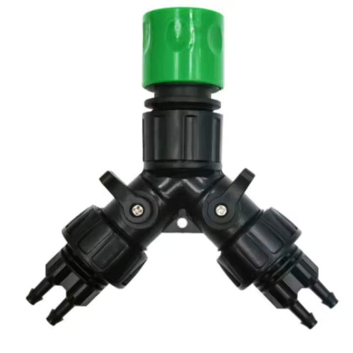 Adaptador De Grifo Para Riega Drip 4-Maneras Para Jardín 1/4'' Sistema De Riego Automático Kit De Riego Para Bonsái Maceta Plantas Estufa - 1