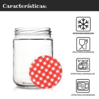 MundoTarros - 12 Tarros de Cristal de 250 ml con Tapa de metal de Rosca Hermética + Ebook de 102 Recetas - Tarritos para Postres, Mermelada, yogur, salsas - Incluye Etiquetas - details 2