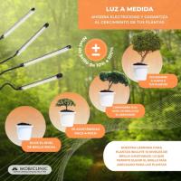 Lámpara de cultivo LED GrowFlex X4 Mobiclinic® 3 Modos 6000K 10 Niveles de brillo 4 Cabezales Espectro completo Temporizador Giro 360º 80W Flexible Plantas de interior USB - details 2