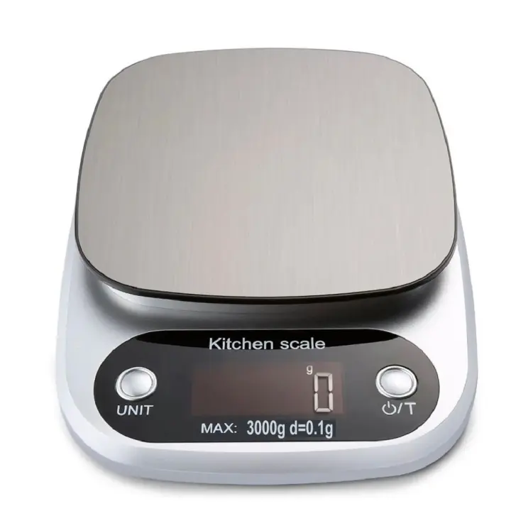 Báscula digital de cocina | Funciona con 3 pilas AAA | Alta precisión y resolución LCD | Báscula electrónica inteligente y de alto rendimiento | Fácil de limpiar | De 0,1gr a 3kg | RevolutionLine - 1