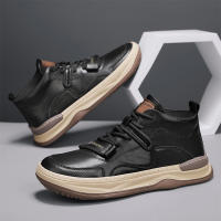 Botas De Cuero Para Hombre Casual Transpirables Antideslizantes Alta Top Non-slip Zapatos De Caminar Comodidad Interior Talla Verdadera - details 12