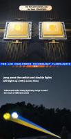 Linterna Táctica De Doble Fuente De Luz Blanco Y Amarillo 100000Lm Alta Potencia Con Luz Lateral COB Spot De Emergencia - details 4