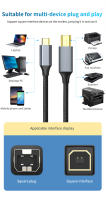 Cable De Impresora USB C a USB B 2.0 Universal Para Computadora Laptop Teléfono Fax Máquina Escáner Cable Electrónico Organizado - details 1