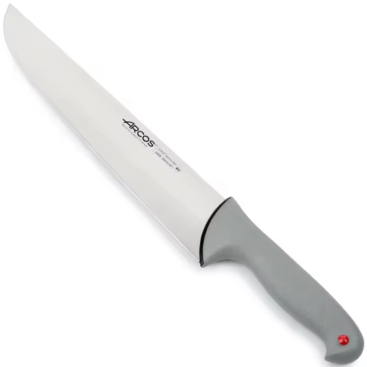 ARCOS Colour Prof - Cuchillo Carnicero (300 mm) - Hoja de Acero Inoxidable Nitrum® - Mango de Polipropileno Recubierto con Caucho Blando - Tapones de Distintos Colores de Uso - 1