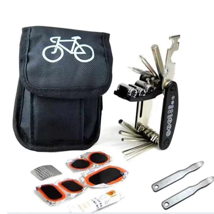 Set De Herramientas De Reparación De Bicicleta Multifuncional Portátil Para Ciclismo Kit De Reparación De Neumáticos De Montaña Y Carretera Bolsa De Herramientas De Bicicleta Parte De Bicicleta - 1